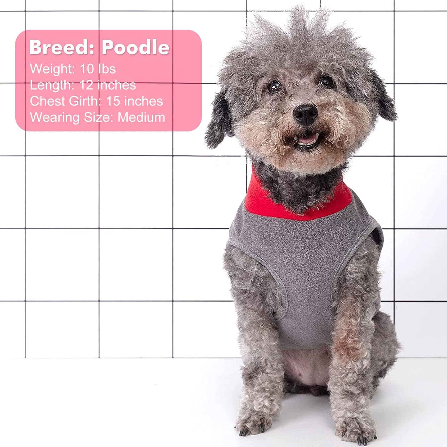 2 Pack Dog Fleece Sweater Stretchy Sweatshirt with Reflective Stripe Pullover Soft Jacket Pet Clothes Dog Sweaters for Small Dogs Cats Grey & Red